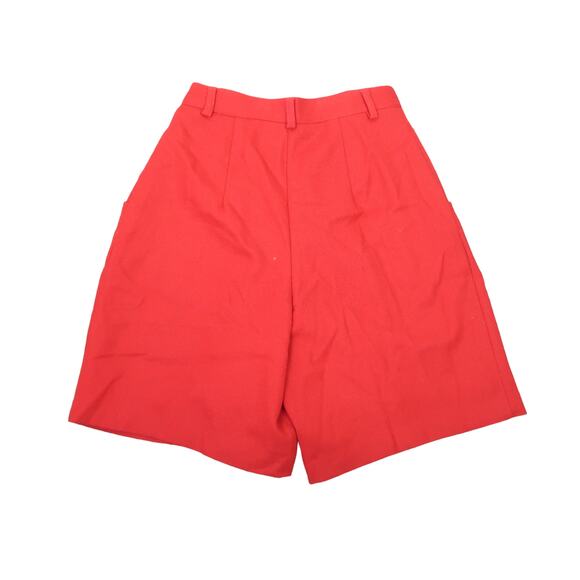 Vintage 80s Savannah red wool high rise mid length trouser shorts 8 - Picture 3 of 5